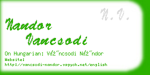 nandor vancsodi business card